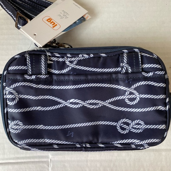 Lug Roundabout 2 Convertible Wallet Crossbody Nautical Navy New - Picture 3 of 16